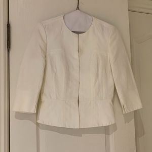Hugo Boss Off Cropped Jacket, Size 2, Off-White